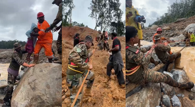 Wayanad landslide rescue