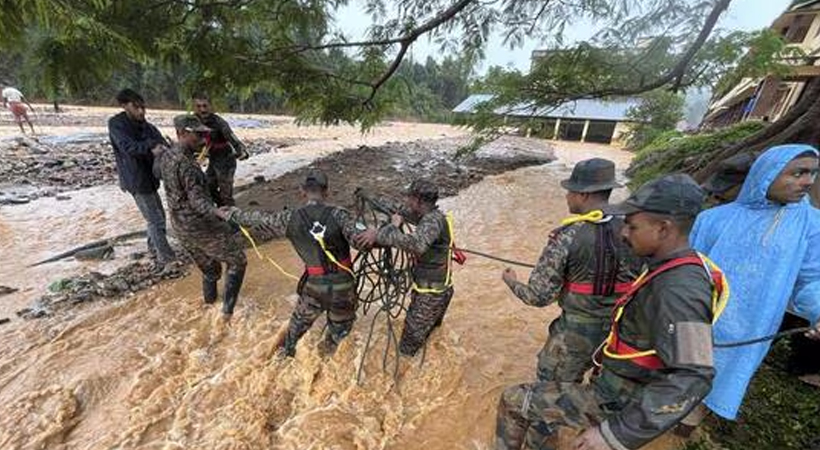 Navy river crossing team