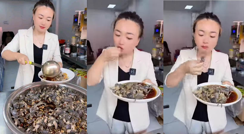 Eating crab