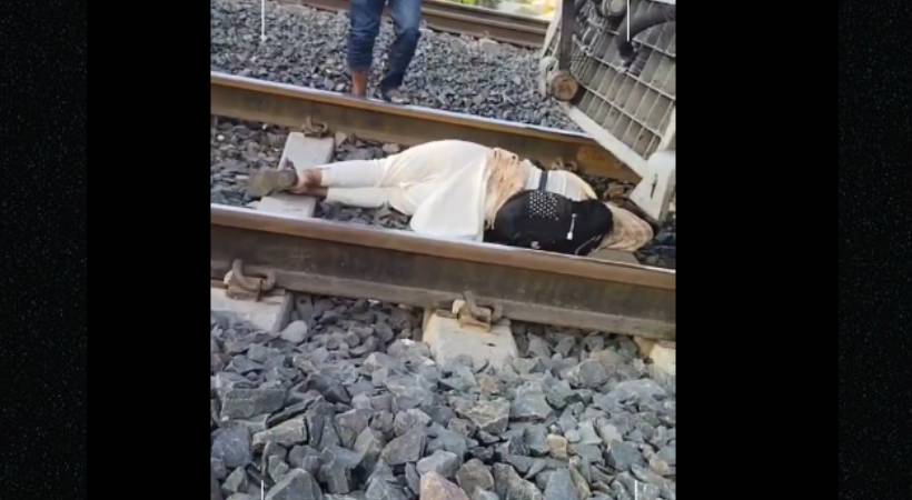 Viral video Girl Asleep in railway track