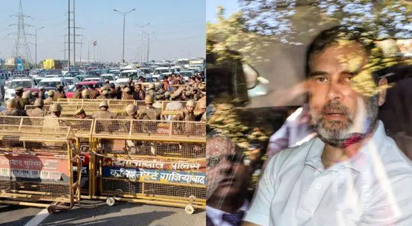 rahul gandhi stopped while sambhal visit