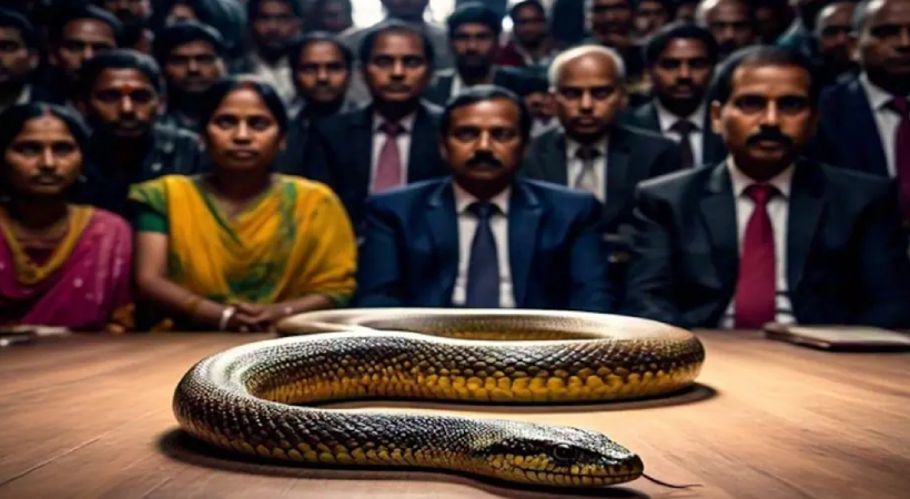 snake on court room